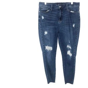 Judy Blue  High Rise Distressed Ripped Denim Stretch Jeans Size 15 15/32